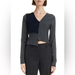 Dries Van Noten $795 Small Wool Deconstructed Ribbed Knit Sweater